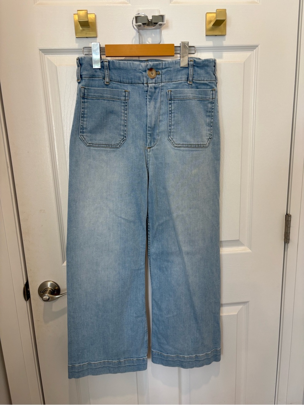 Maeve by Anthrepologie Women’s Light Blue Wide-Leg Jeans #1358